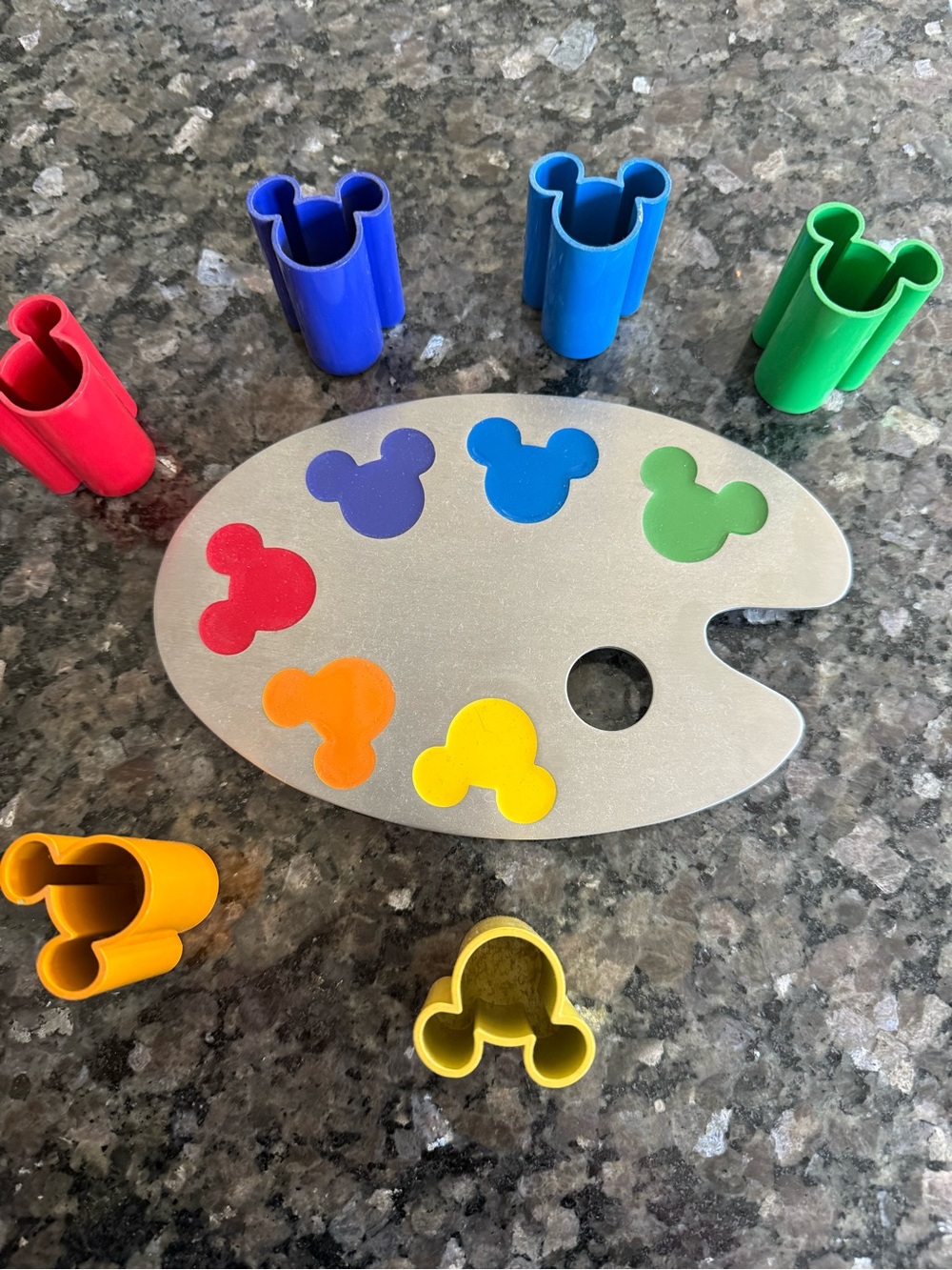 Disney ink and palette tray with toothpick holder/ shot glass set